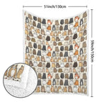 Lots Of Cats - Double-Layer Fleece Blanket 51"x59"