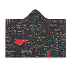 Colourful Maths Equations Kids Hooded Blanket 100cm x 130cm Kids Hooded Blanket Maths Printed Offshore