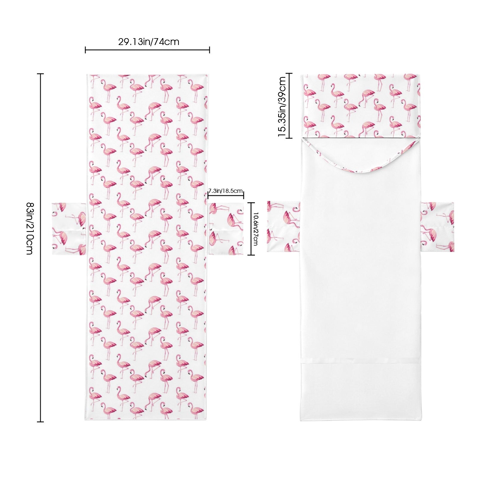 Flamingos Beach Chair Towel Cover with Side Pockets