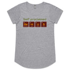 Self Proclaimed Genius, Periodic Table - Womens Scoop Neck T-Shirt Grey Marle Womens Scoop Neck T-shirt Printed In Australia Science