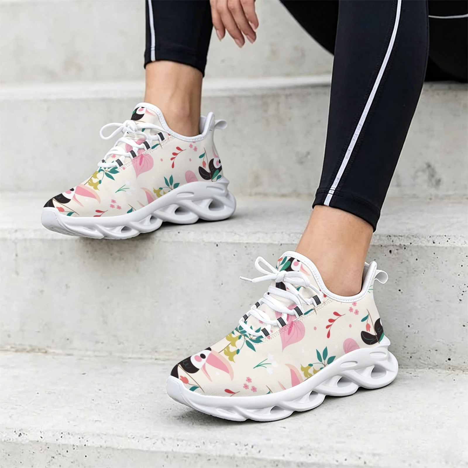 Toucans In Pink Women's Twisted Sole Sneakers