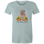 Travel Is Always A Good Idea - Womens T-shirt Pale Blue Womens T-shirt Printed In Australia