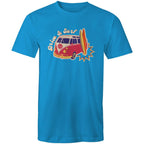 Drive And Surf - Mens T-Shirt Arctic Blue Mens T-shirt Printed In Australia Summer Surf