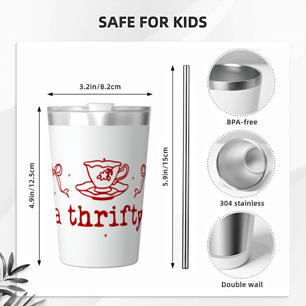 Just A Thrifty Girl Small Stainless Steel Travel Mug Cup 12oz/350ml