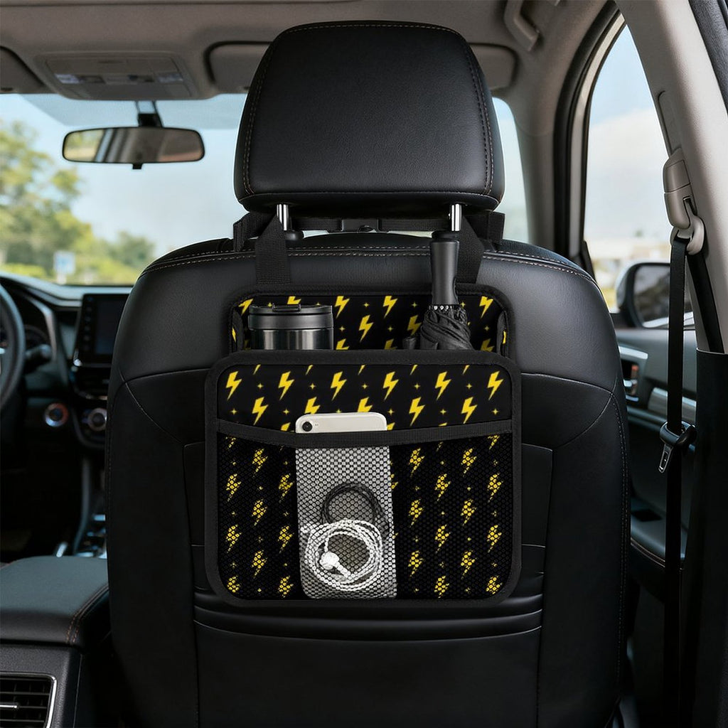 Yellow Lightning Car Seat Back Organiser Car Seat Back Organiser comic Printed Offshore