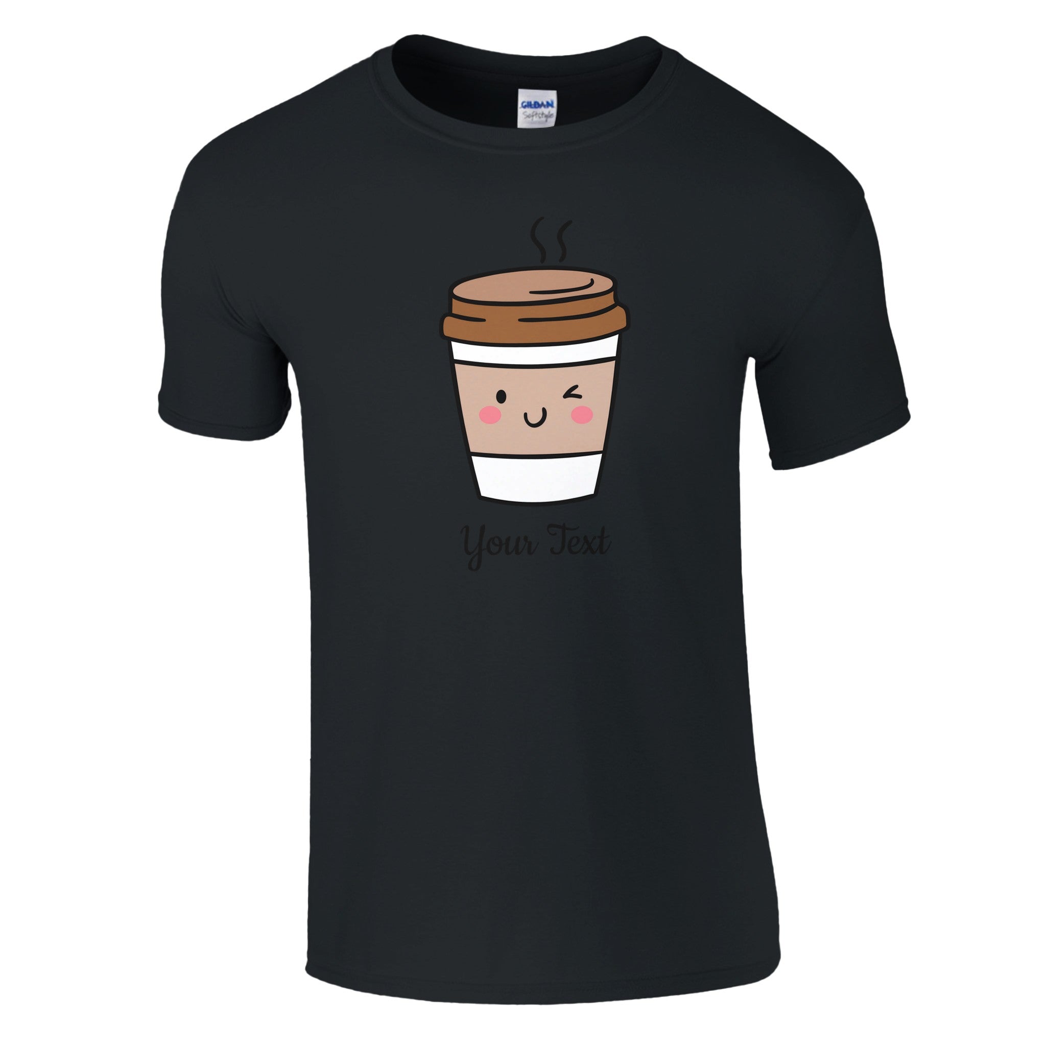 Personalised - Coffee Characters - Classic Unisex Crewneck T-shirt Black Personalised T-shirt Coffee Customise Globally Fulfilled Personalise