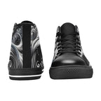 Guitar Black Swirl - Men's High Top Canvas Shoes