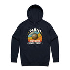 Never Forget Pluto - Mens Hoodie Navy Mens Hoodie Printed In Australia Space