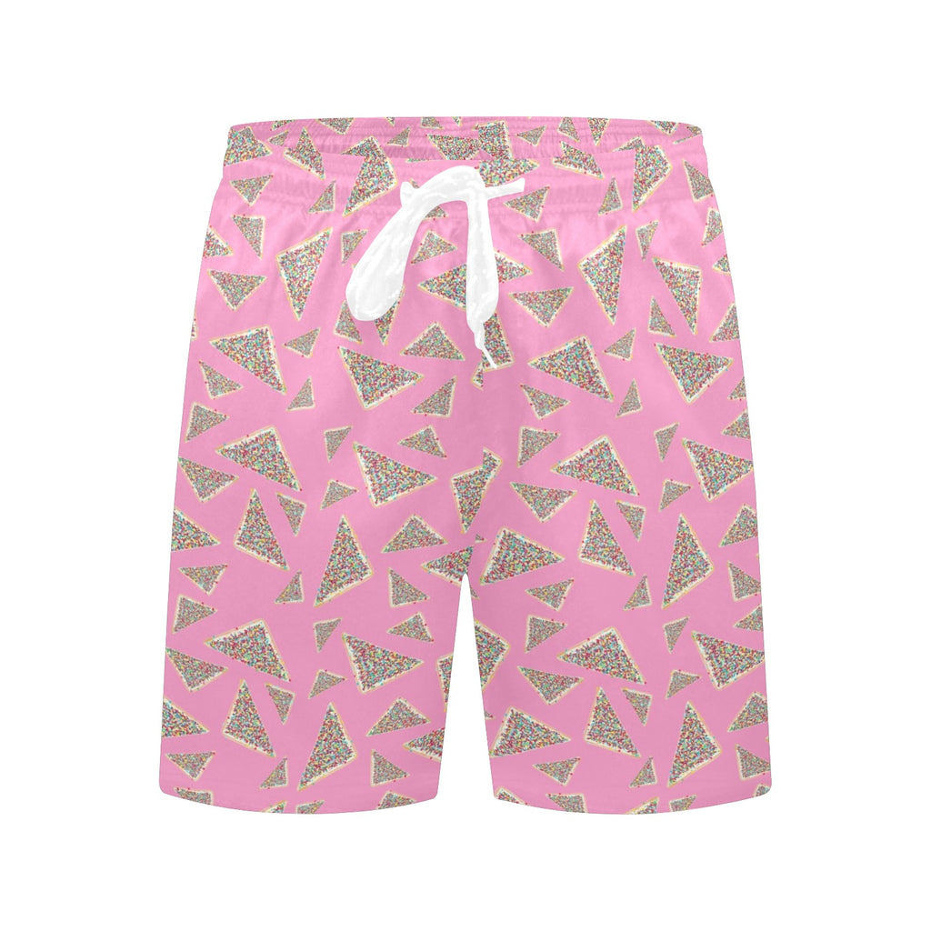 Fairy Bread Pink Men's Mid-Length Beach Shorts Men's Mid-Length Beach Shorts Food Printed Offshore