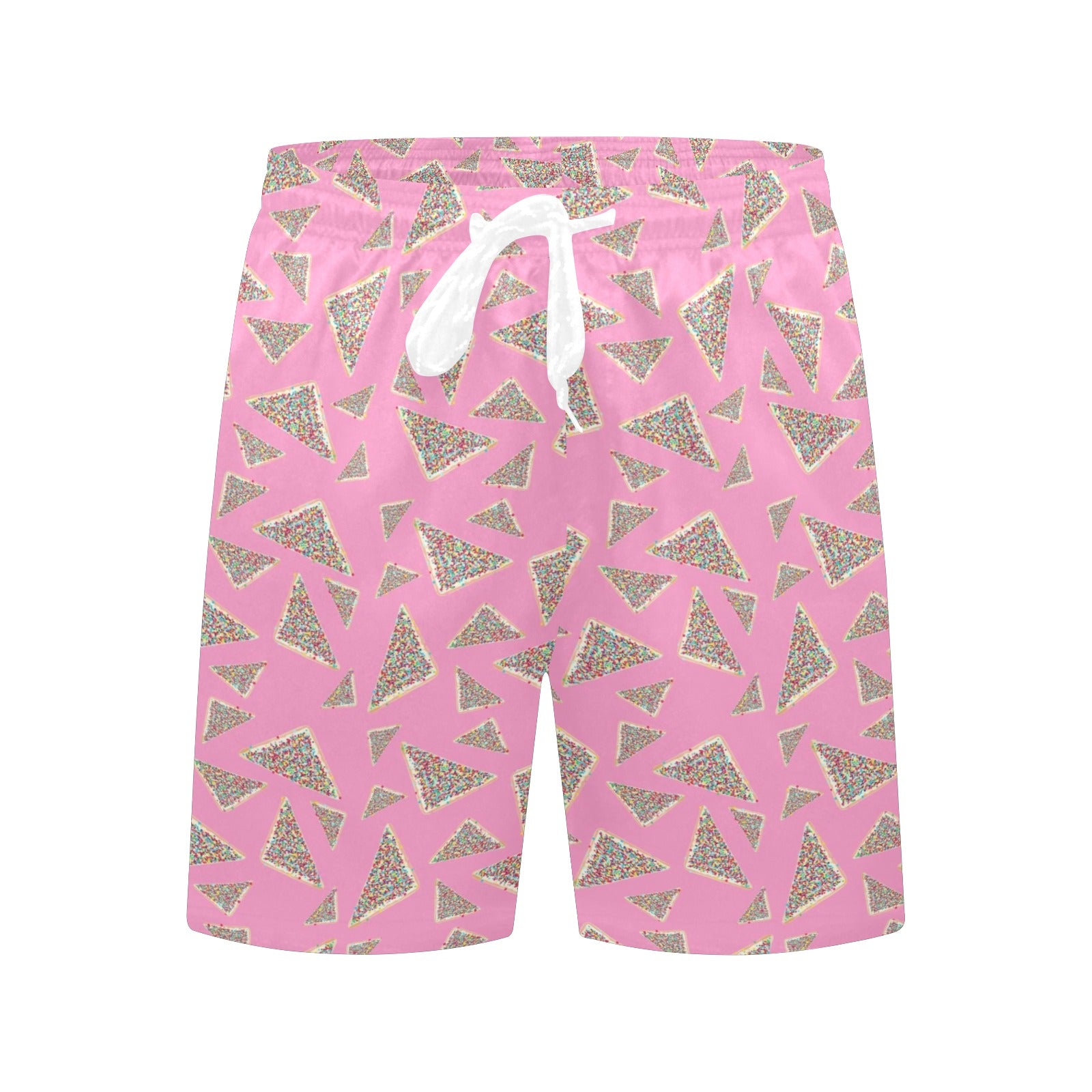 Fairy Bread Pink Men's Mid-Length Beach Shorts Men's Mid-Length Beach Shorts Food Printed Offshore