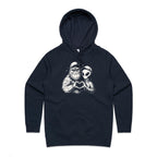 Alien Bigfoot Heart Hands - Womens Hoodie Navy Womens Hoodie Love Printed In Australia Sci Fi