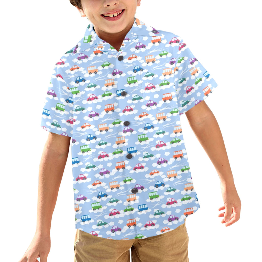 Colourful Cars Junior Kids Hawaiian Shirt