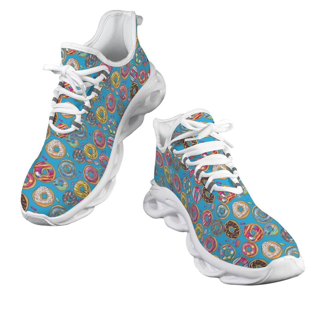 Doughnuts On Blue Men's Twisted Sole Sneakers
