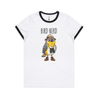 Bird Nerd 2 Women's AS Colour Ringer Tee White Black Womens Ringer T-shirt animal Birds Printed In Australia