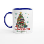 All Booked For Christmas White 11oz Ceramic Mug with Color Inside Ceramic Blue Colour 11oz Mug