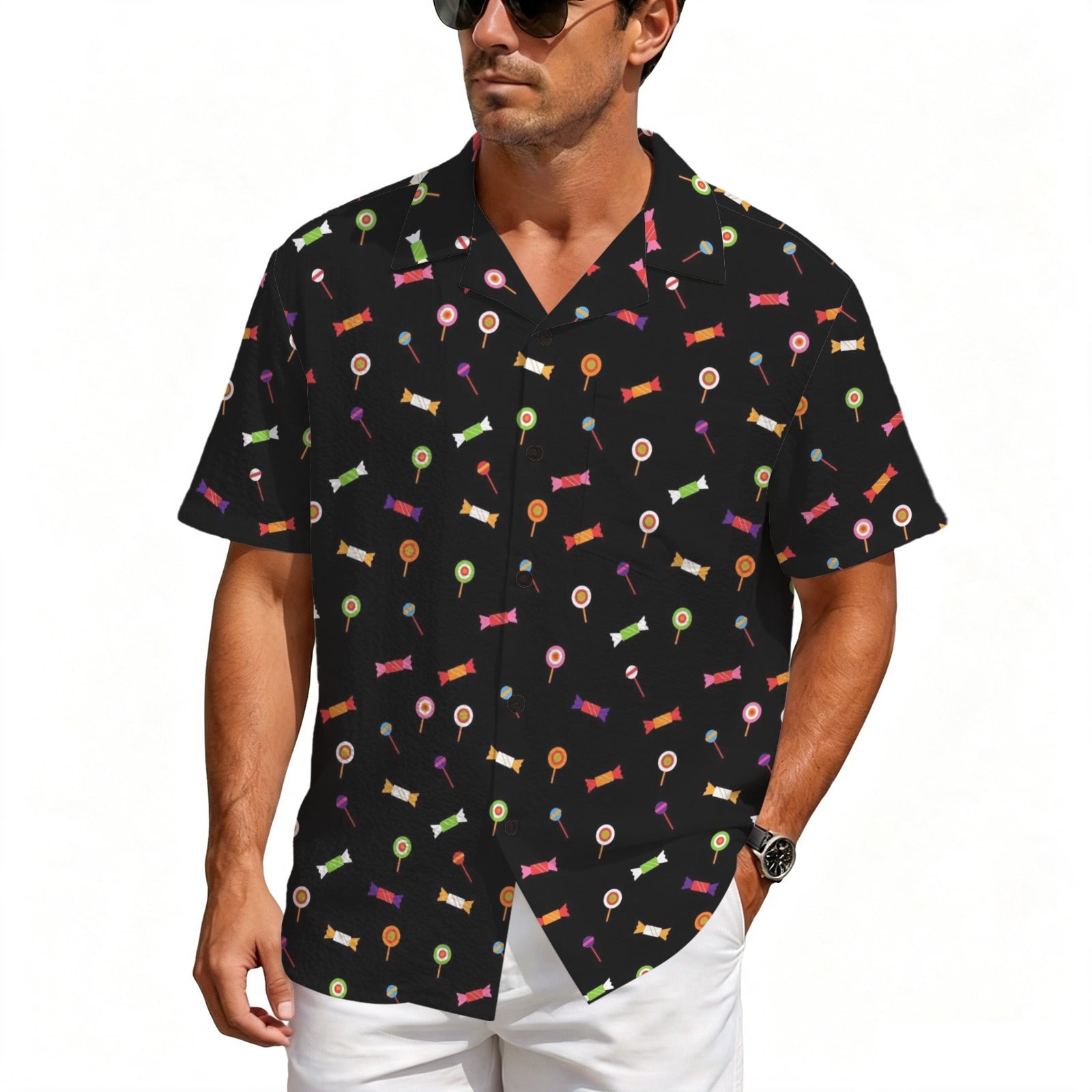Candy Men's Crinkle Hawaiian Shirt