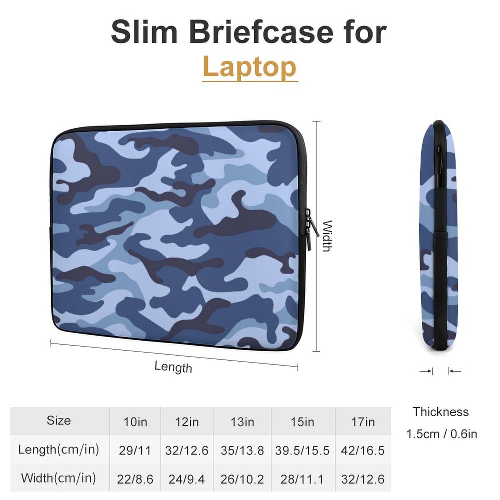 Blue Camouflage - Laptop Sleeve (Multiple Sizes)