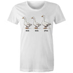 Duck Duck Goose - Womens T-shirt White Womens T-shirt animal Games Printed In Australia