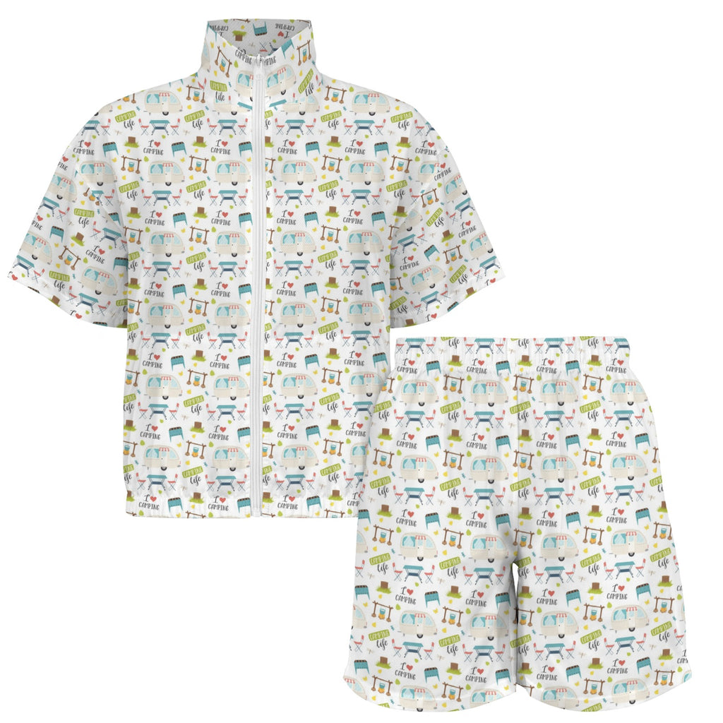 Camping Life Women's Windbreaker Short Set Women's Windbreaker Short Set Printed Offshore