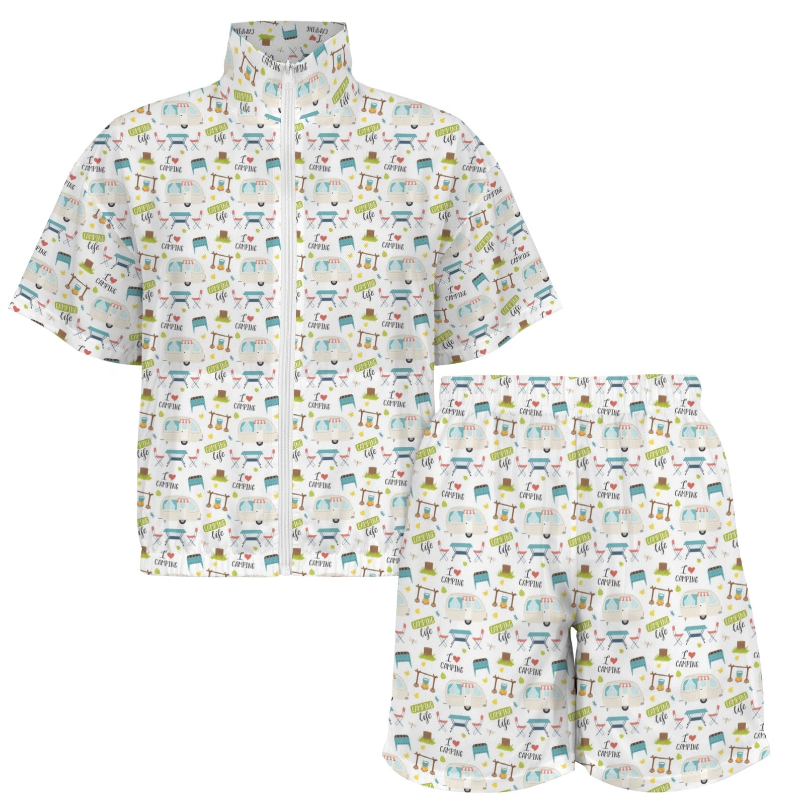 Camping Life Women's Windbreaker Short Set Women's Windbreaker Short Set Printed Offshore
