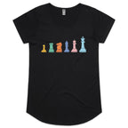 Chess - Womens Scoop Neck T-Shirt Black Womens Scoop Neck T-shirt Chess Games Printed In Australia