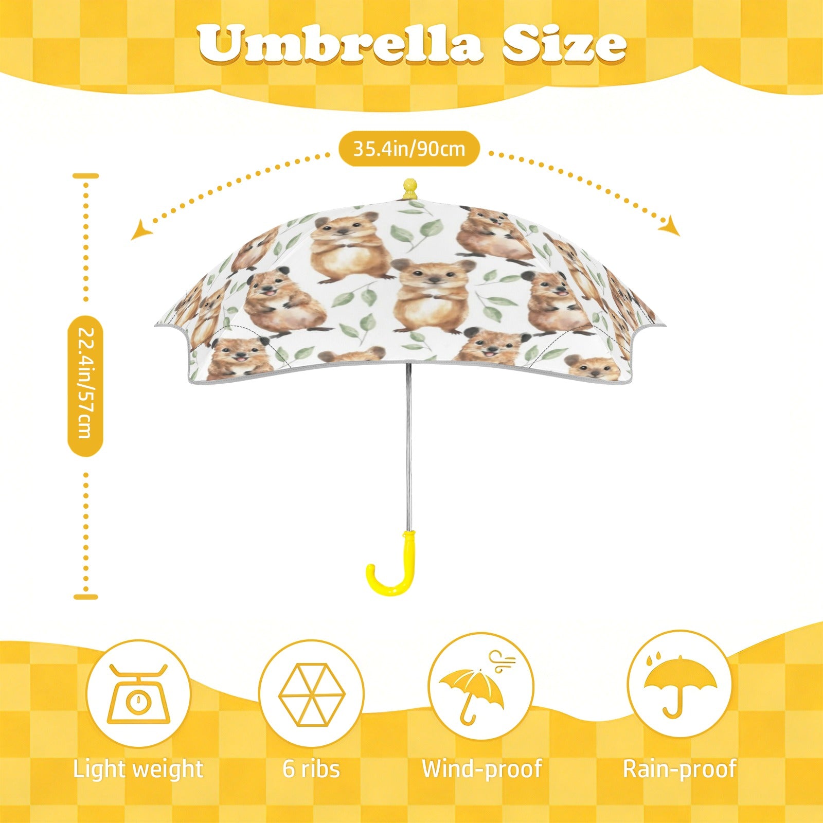 Quokkas Kids Safe Round Corner Umbrella Kids Safe Round Corner Umbrella animal Printed Offshore