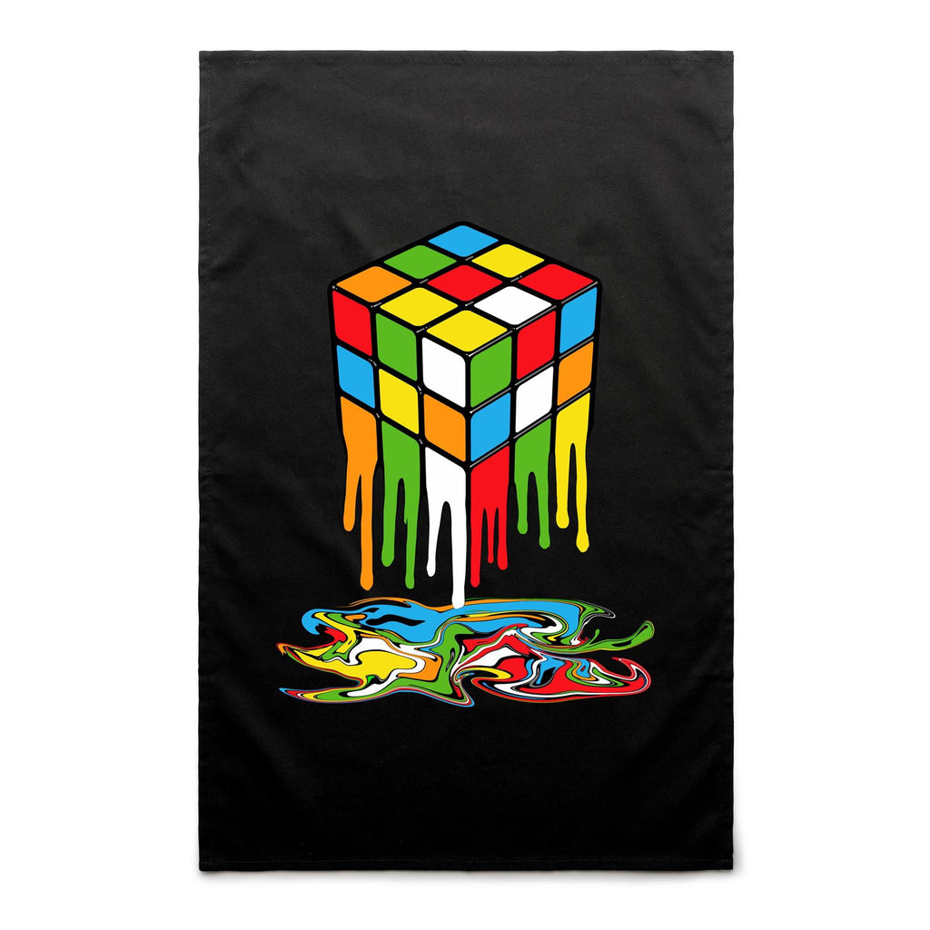 Melting Game Cube - AS Colour Tea Towel Black One Size Tea Towel Games Printed In Australia