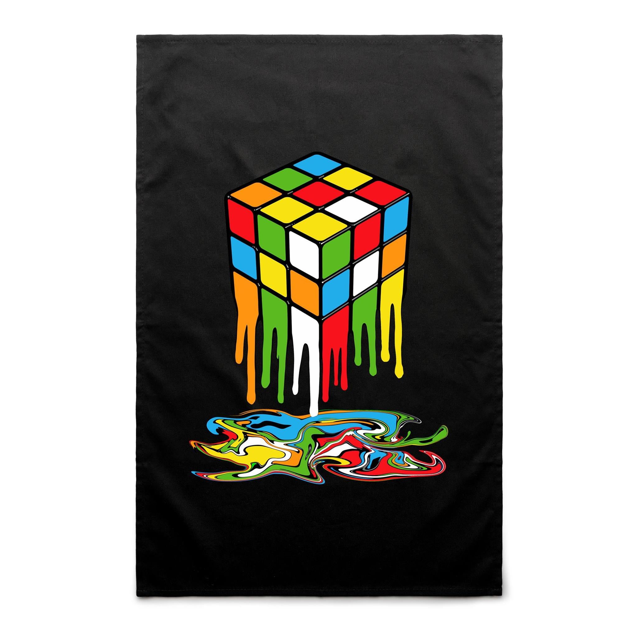 Melting Game Cube - AS Colour Tea Towel Black One Size Tea Towel Games Printed In Australia