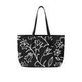 Black And White Floral PU Leather Tote Bag Large One Size Leather Tote Bag-Large Printed Offshore