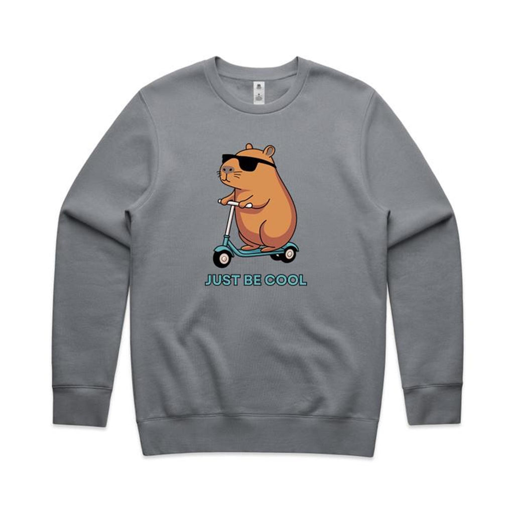 Just Be Cool, Capybara - AS Colour Stencil Crew Sweatshirt Gravel Sweatshirt animal Printed In Australia
