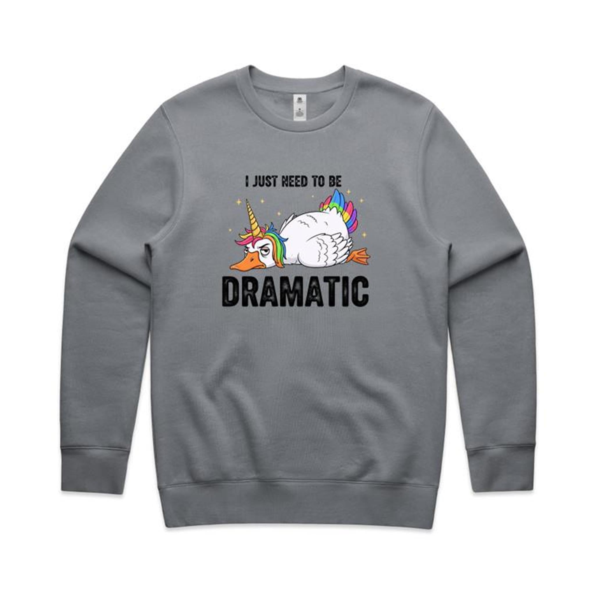 Dramatic Unicorn Goose AS Colour Stencil Crew Sweatshirt Unisex Gravel Sweatshirt animal Printed In Australia