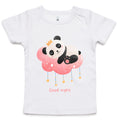 Panda Good Night - Baby T-shirt White Baby T-shirt animal Printed In Australia