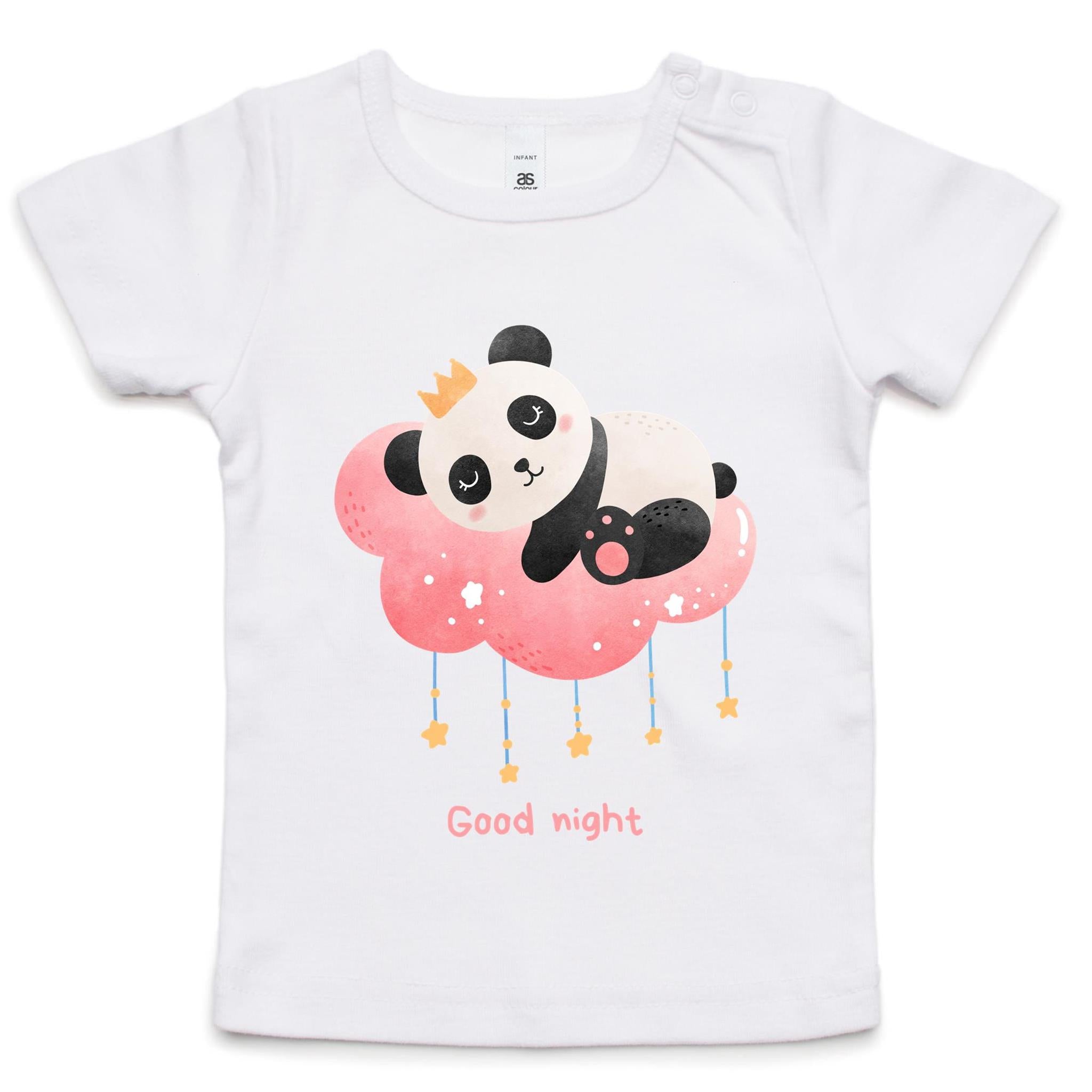 Panda Good Night - Baby T-shirt White Baby T-shirt animal Printed In Australia