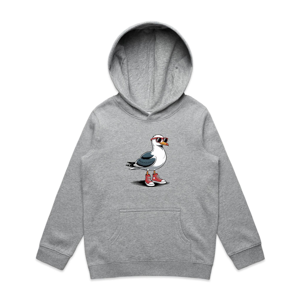 Seagull With Sunglasses And High Tops Kid's AS Colour Hoodie