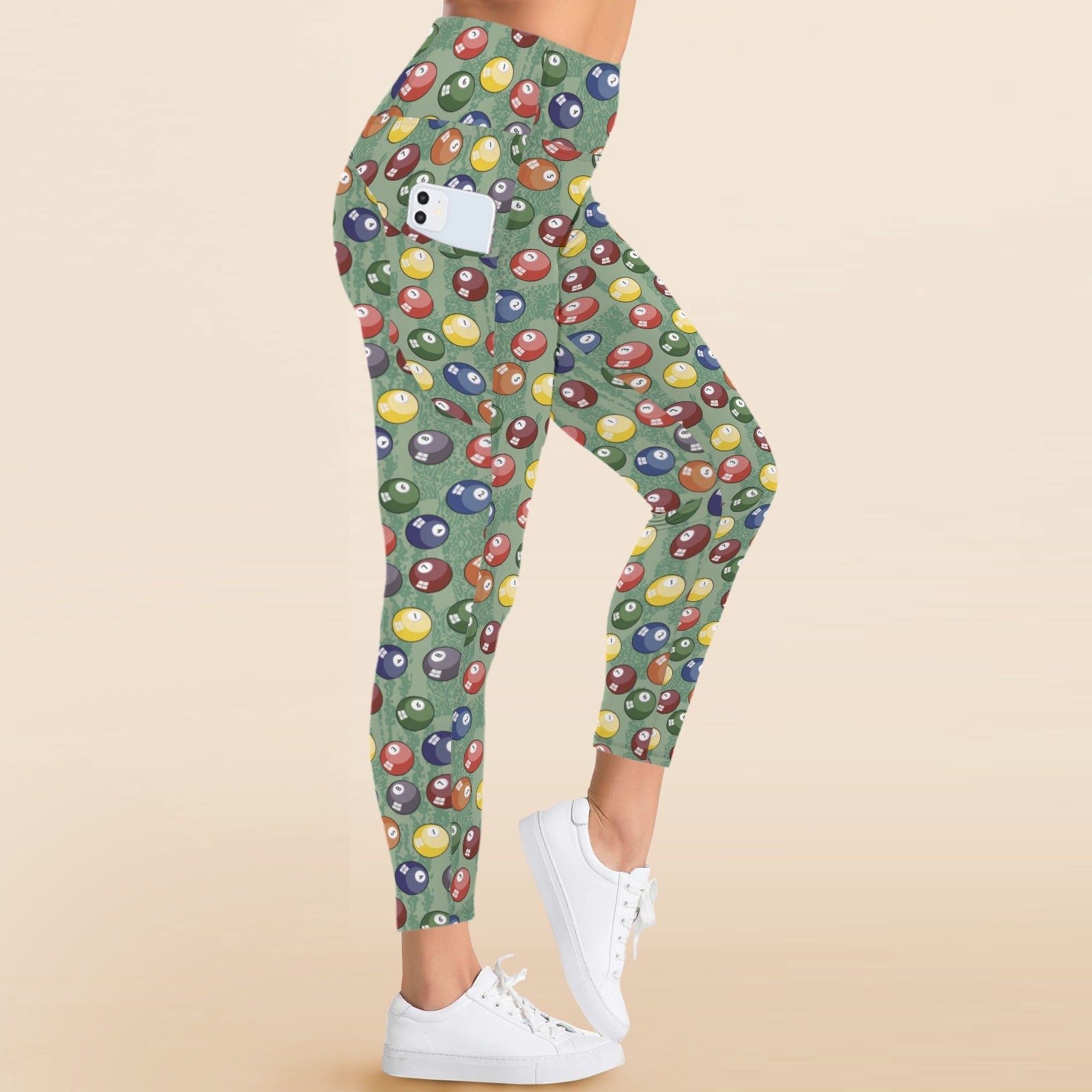 Pool Balls - Women's High Waist Pockets Yoga Leggings