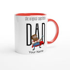 Personalised - Dad, The Original Superhero - White 11oz Ceramic Mug with Colour Inside Personalised 11oz Mug comic Customise Dad Globally Fulfilled Name Personalise