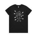 Ow! Everything Hurts Stick Figure Women's AS Colour T-shirt Black Womens T-shirt Printed In Australia
