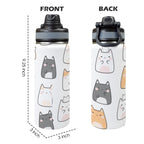 Cats - Insulated Water Bottle with Dual-Use Lid (18oz) Insulated Water Bottle with Dual-Use Lid (18oz) animal Printed Offshore