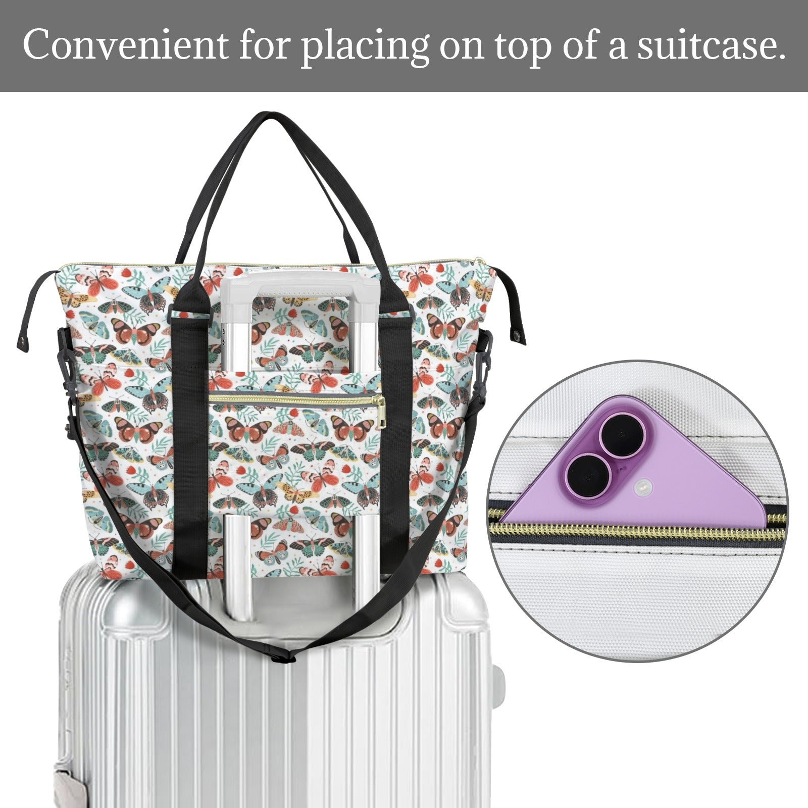 Pretty Moths And Butterflies Duffle Bag-Simple (Model 1715) Duffle Bag-Simple (1715)
