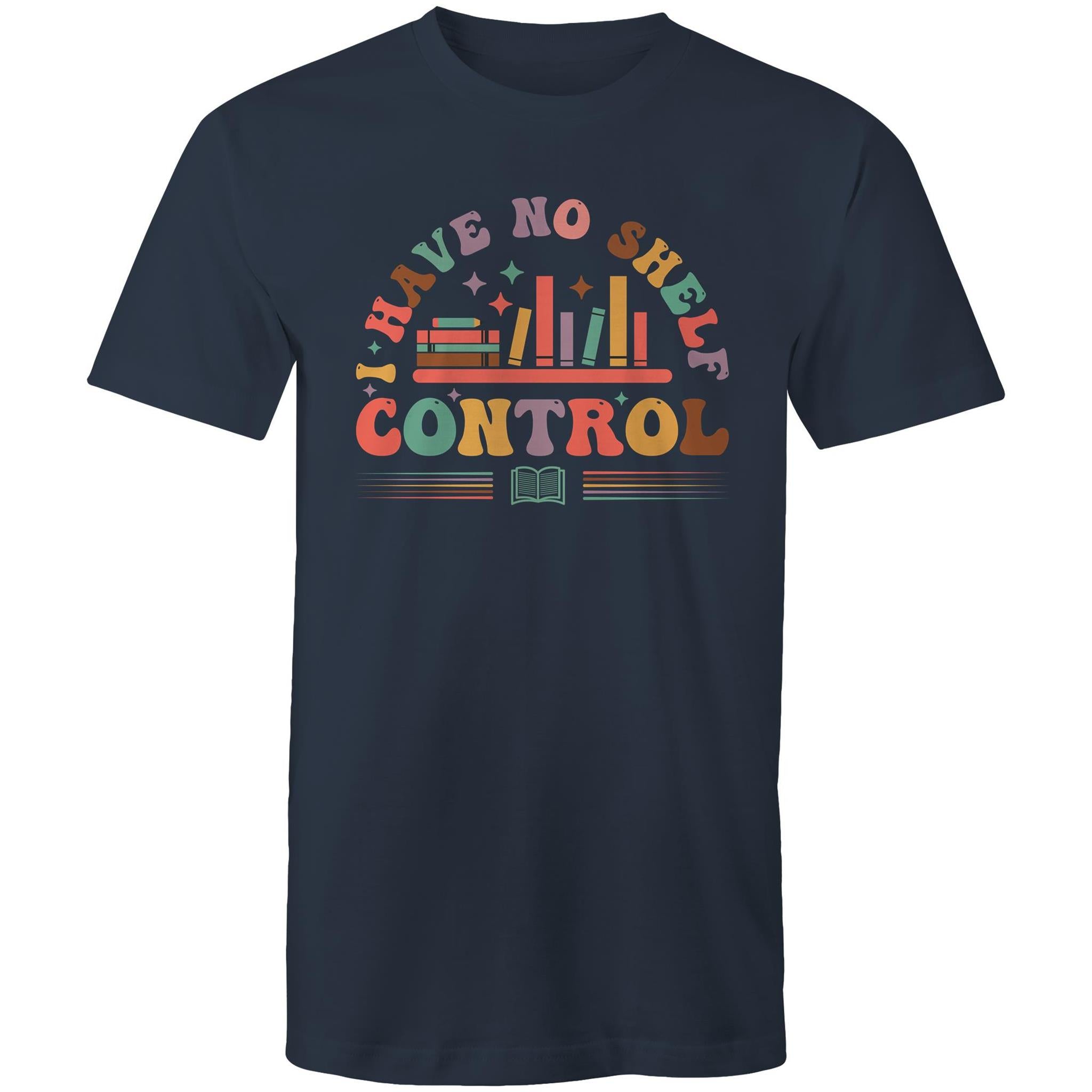 I Have No Shelf Control, Books - Mens T-Shirt Navy Mens T-shirt Printed In Australia Reading