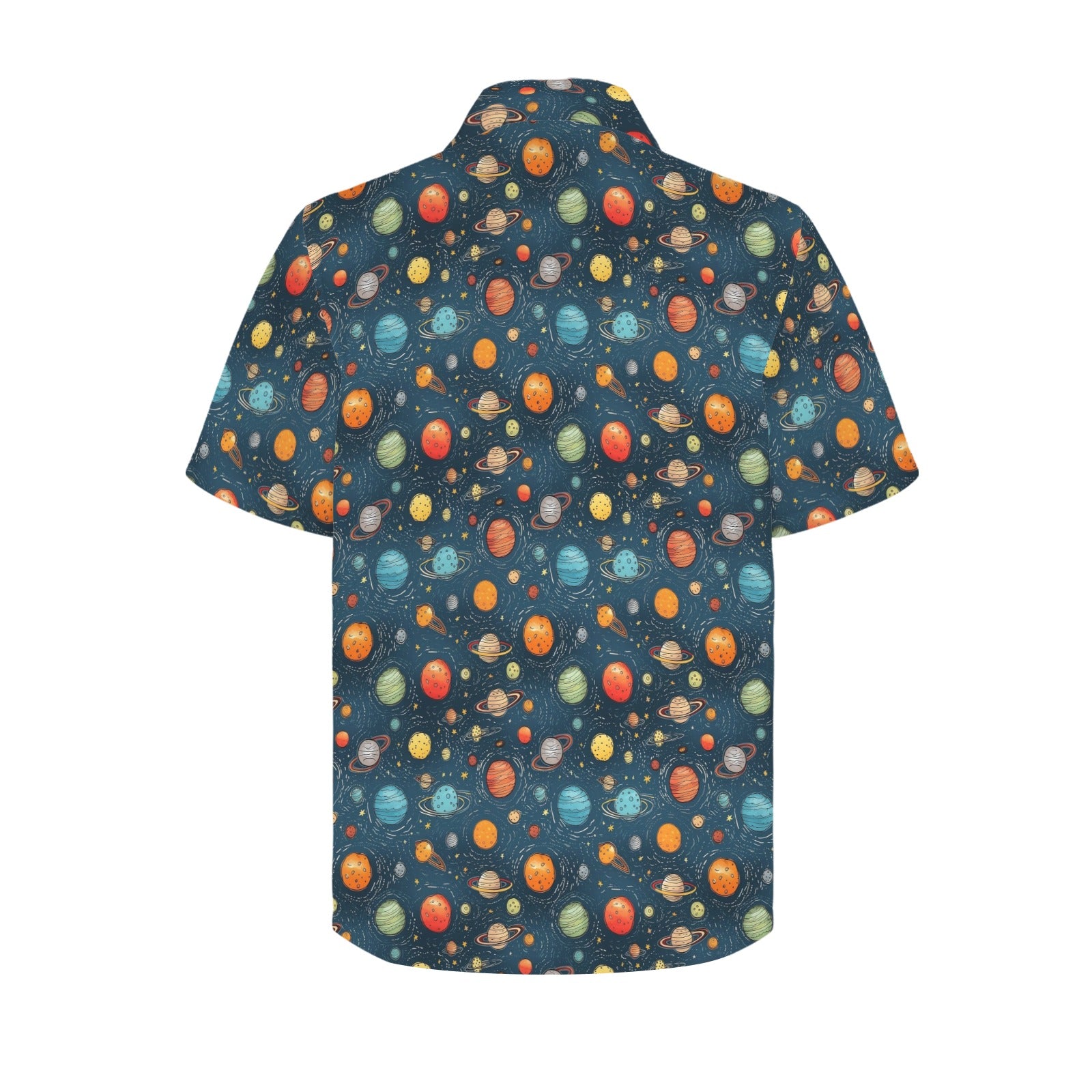 Galaxy Men's Short Sleeve Hawaiian Shirt Men's Hawaiian Shirt (New) Printed Offshore Space