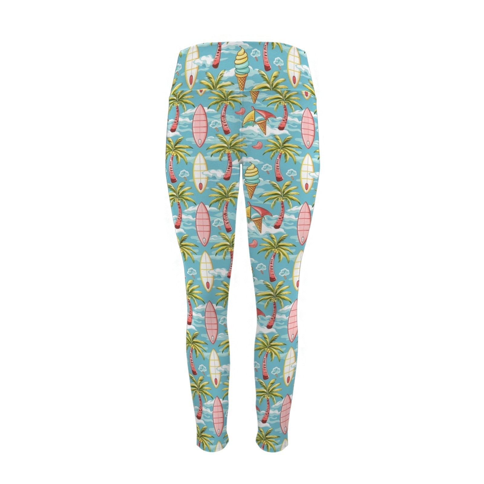 Summer Surf Women's High Waist Pockets Yoga Leggings Women's High Waist Pockets Yoga Leggings Printed Offshore Surf