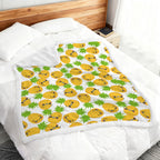 Cool Pineapples - Double-Layer Fleece Blanket 51"x59"