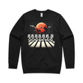 Astronaut Zebra Crossing AS Colour Stencil Crew Sweatshirt Unisex Black Sweatshirt Printed In Australia Space
