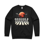 Astronaut Zebra Crossing - AS Colour Stencil Crew Sweatshirt Black Sweatshirt Printed In Australia Space