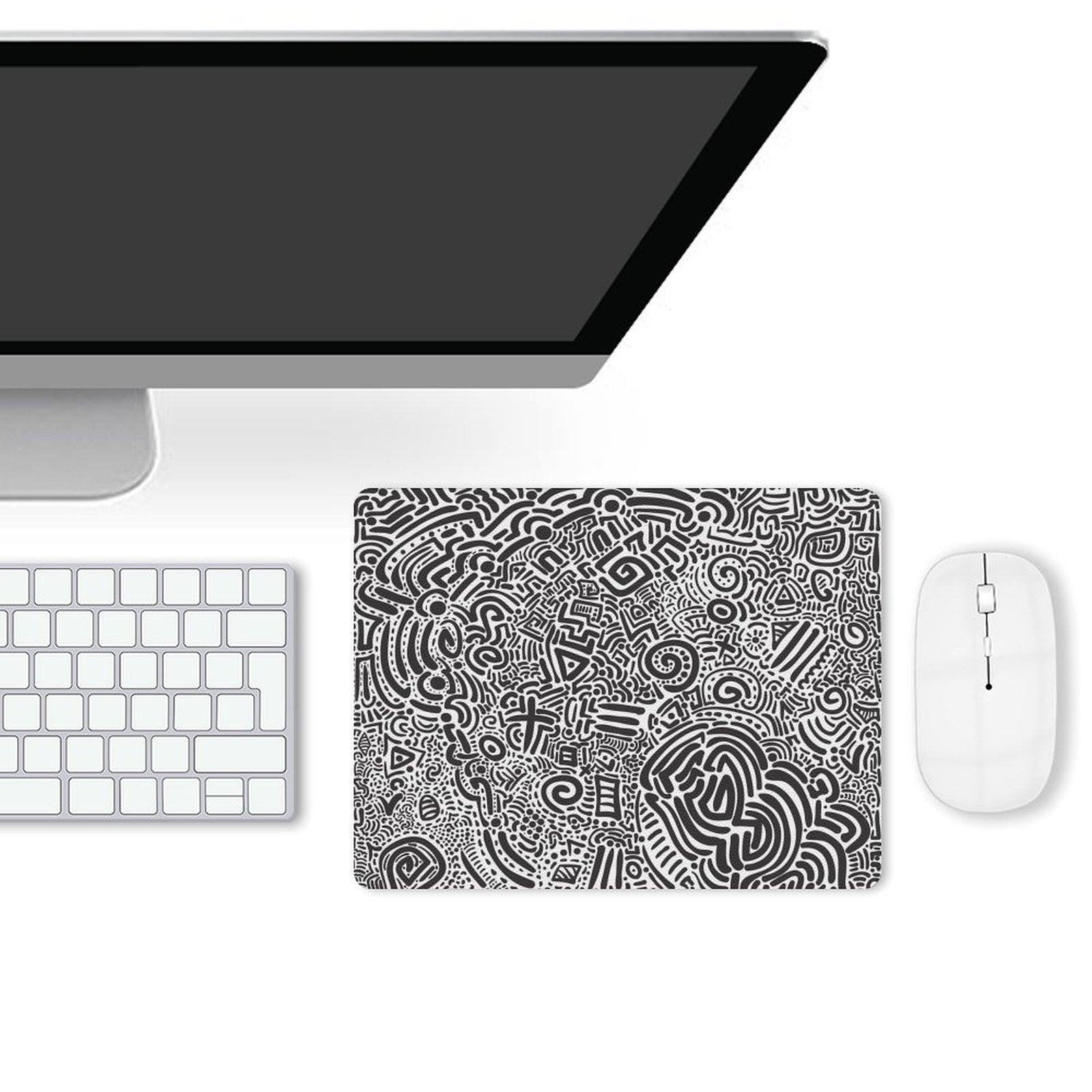 Black And White - Leather Mouse Pad Leather Mouse Pad Printed Offshore