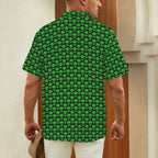Aliens Men's Short Sleeve Hawaiian Shirt Men's Hawaiian Shirt (New) Printed Offshore Sci Fi