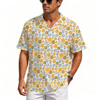 Retro Boho Flower Men's Crinkle Hawaiian Shirt