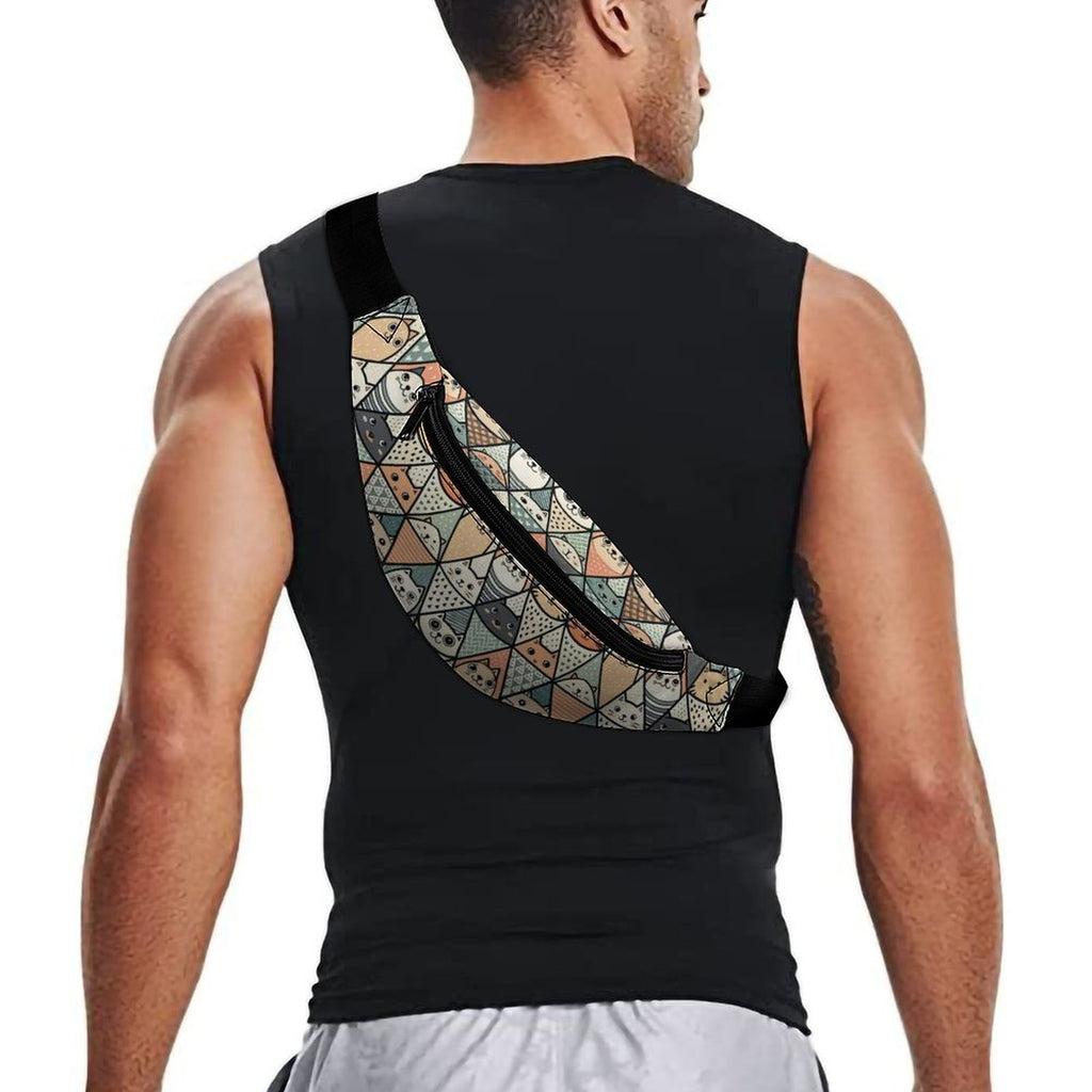 Diamond Cat Pattern - Bum Bag / Fanny Pack
