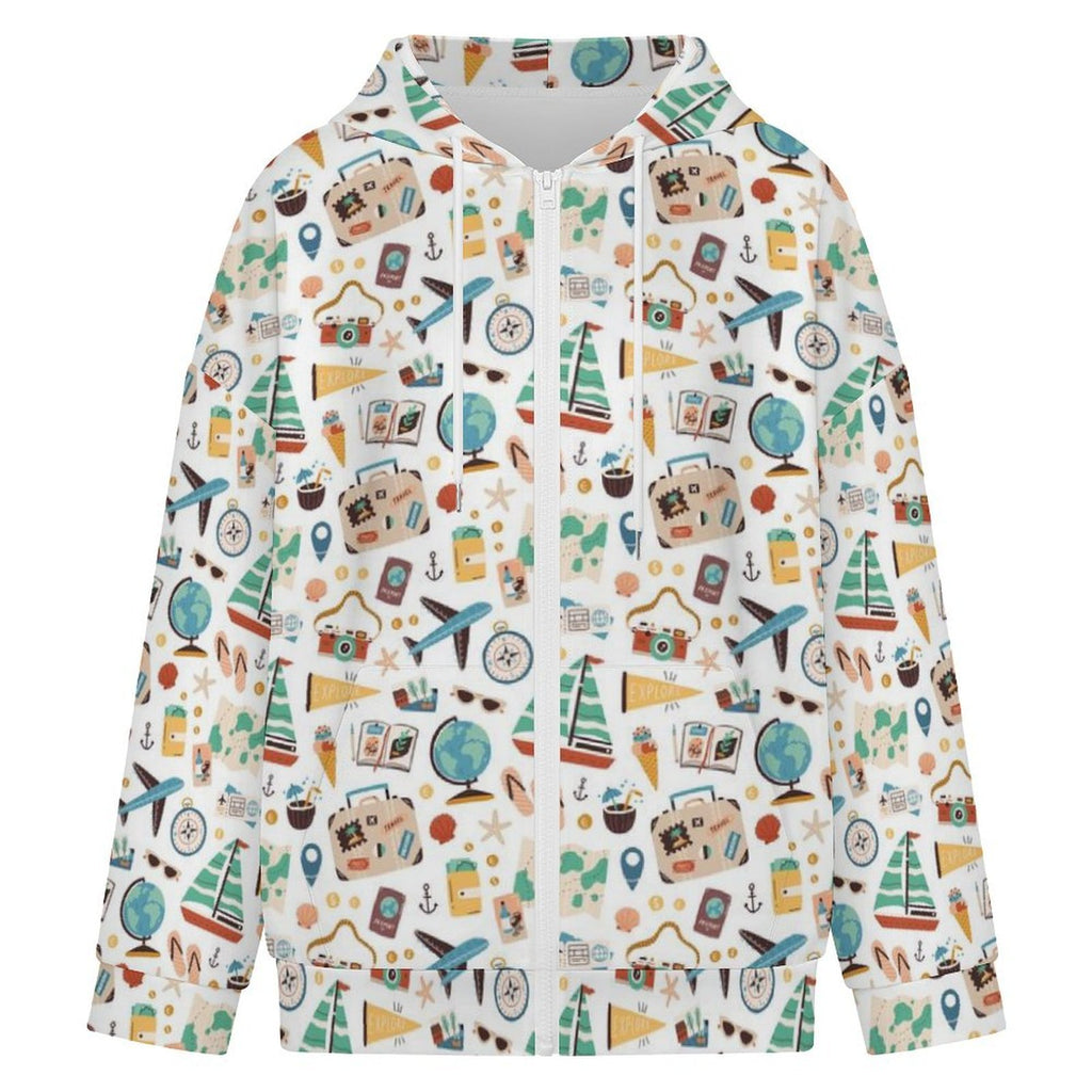 Travel And Explore Women's Full-Zip Hoodie